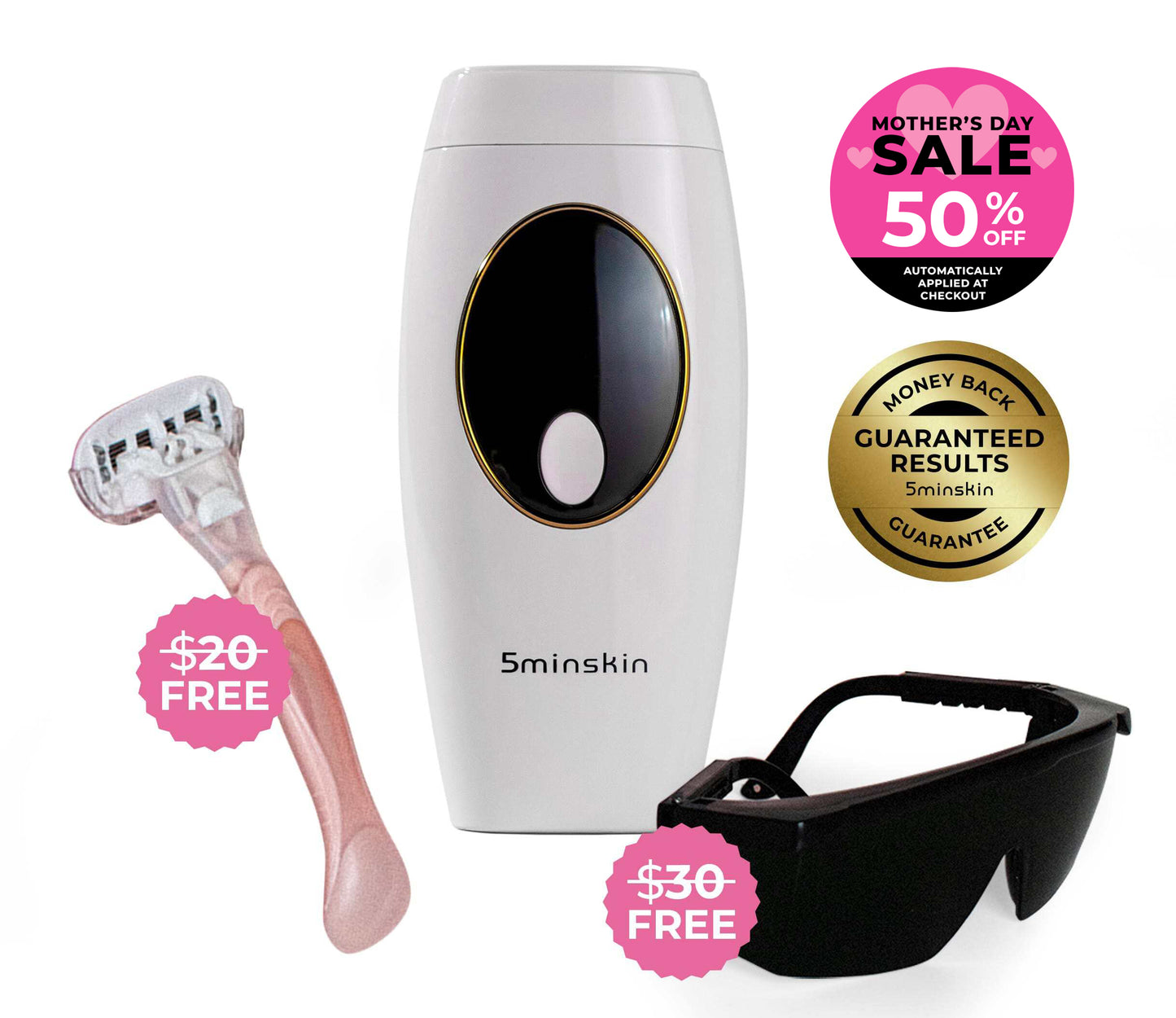 COMBINÉ D'ÉPILATION LASER À DOMICILE 5MINSKIN